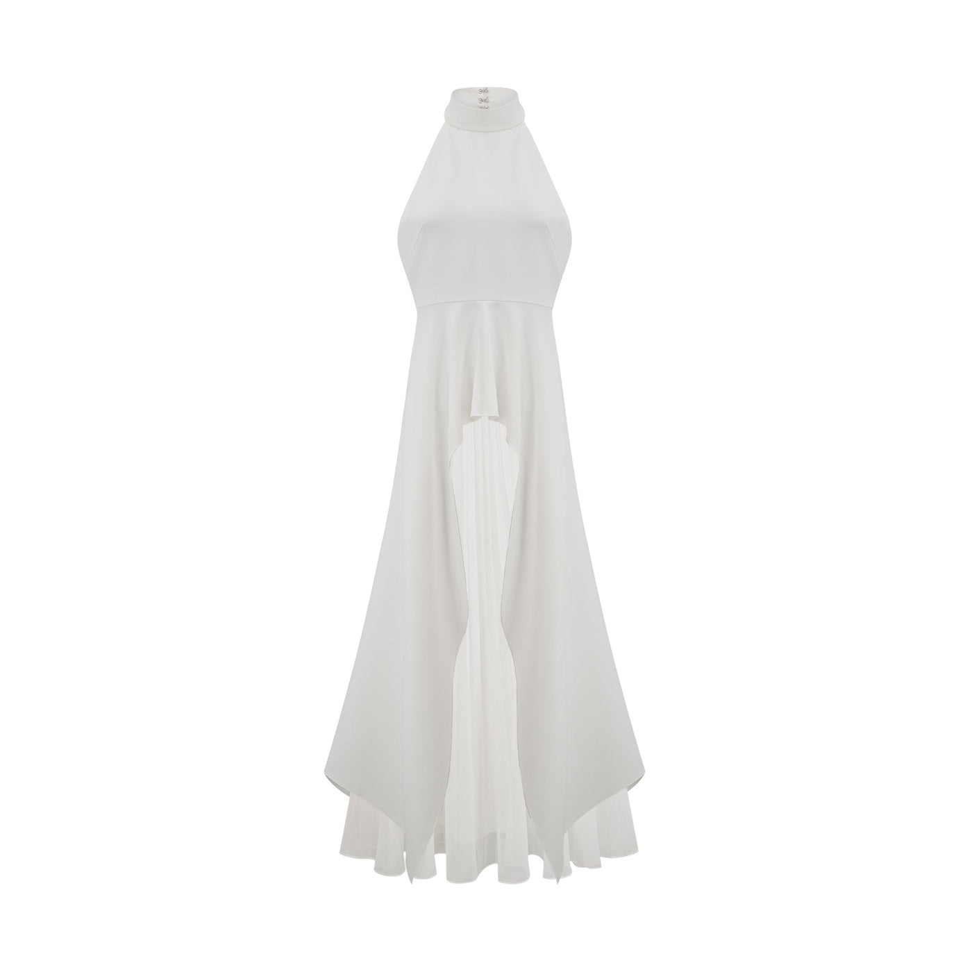 Inés halterneck layered long dress