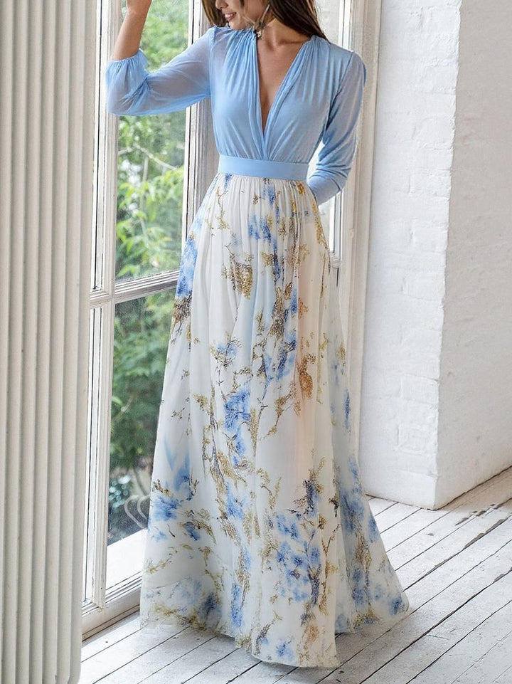 Flora Long Dress with Floral Print
