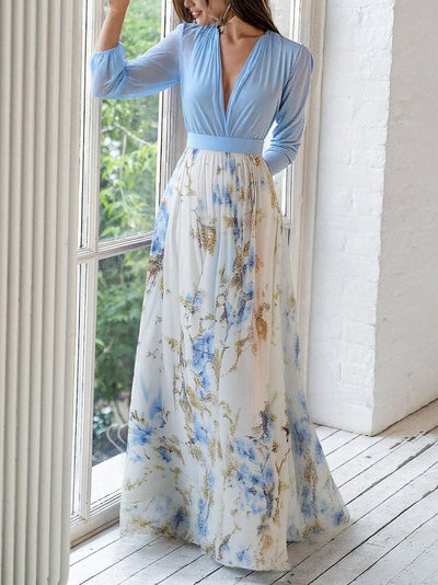 Flora Long Dress with Floral Print
