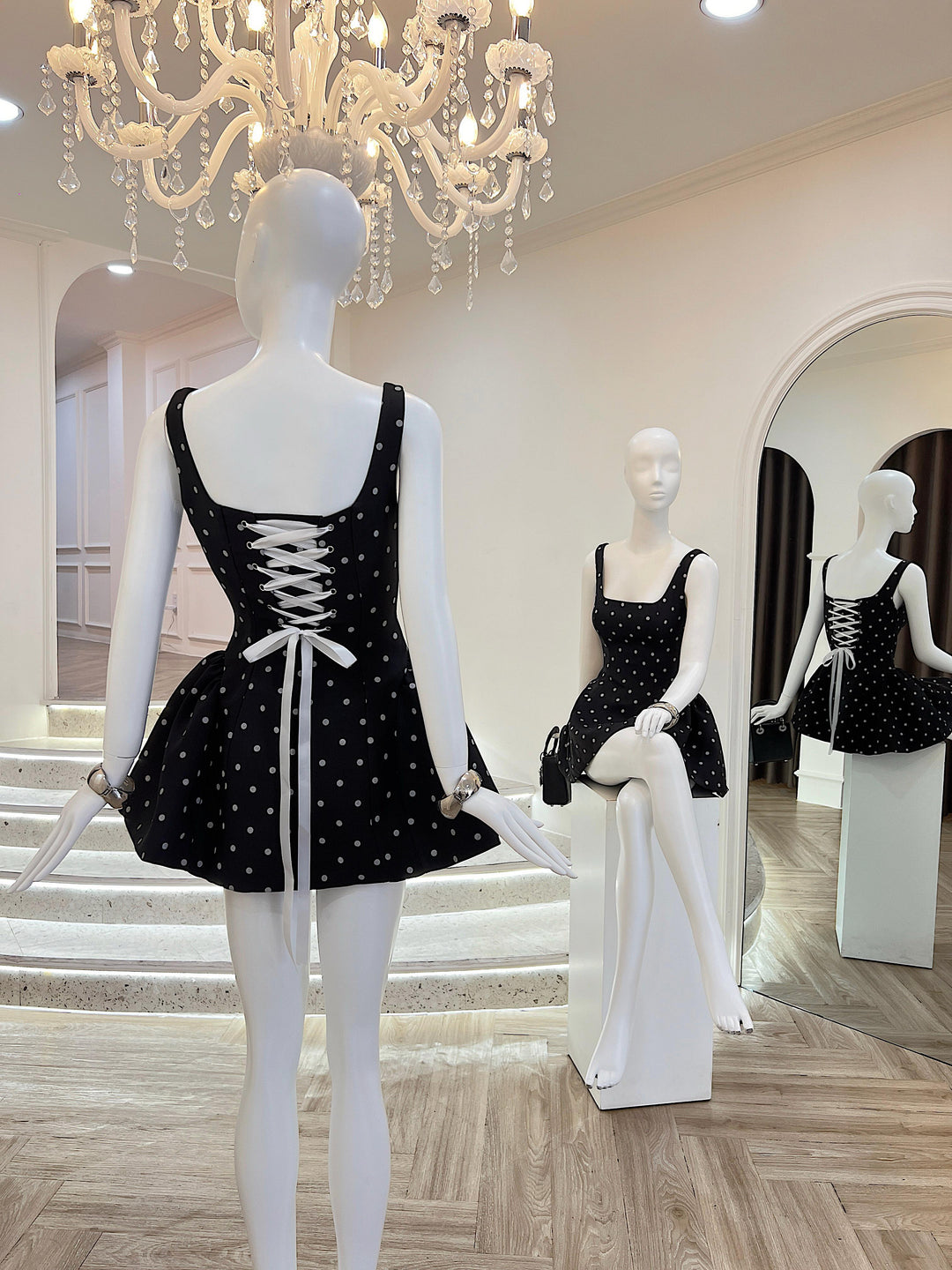 Corinne Polka Dress - Celestia Couture