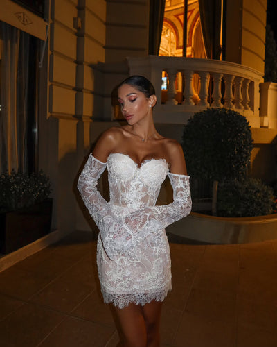 Colette Charming Lace Dress Sweetheart Mini Party Dress