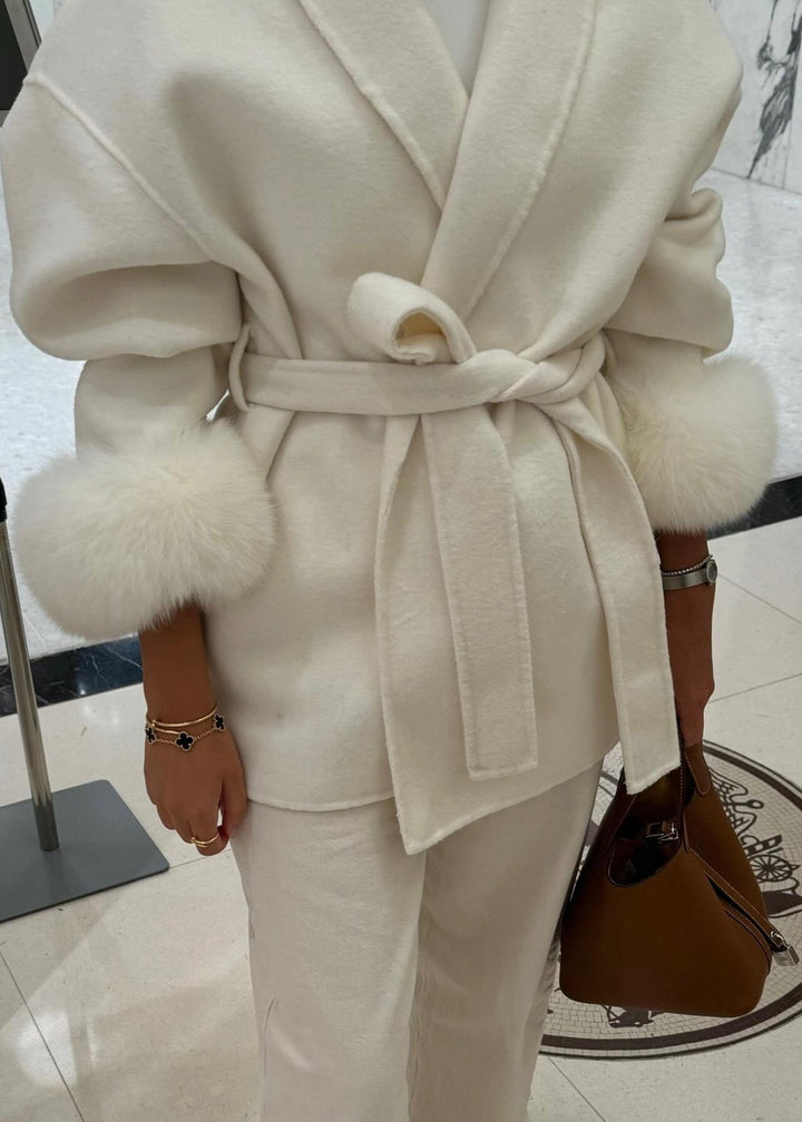 ELARA WOOL COAT (Removable fur)