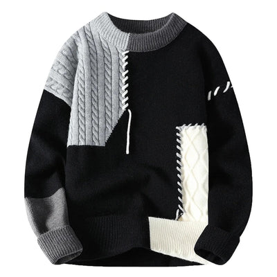 Sandro™ - Cozy Patchwork Sweater - Celestial Couture