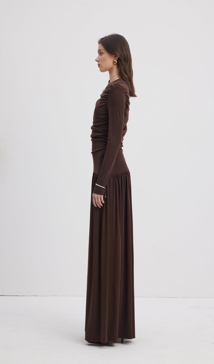 Ruffle Knitted Maxi Dress - Celestia Couture