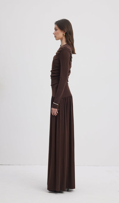 Ruffle Knitted Maxi Dress