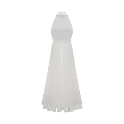 Inés halterneck layered long dress