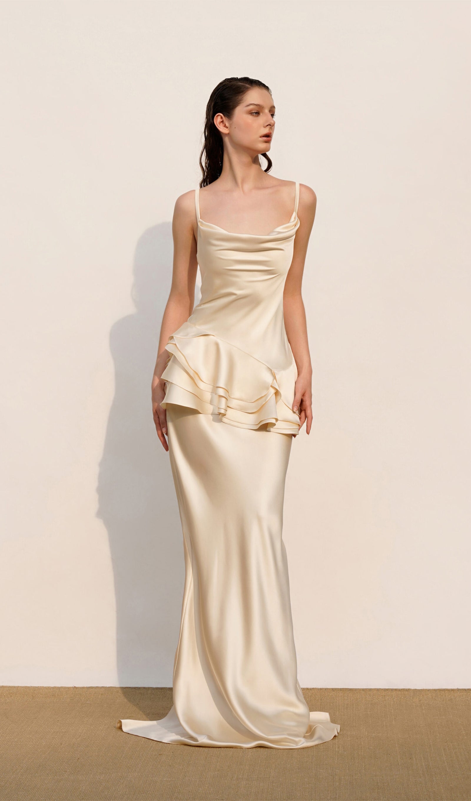Sleeveless Layered Ruffled Miaxi Dress
