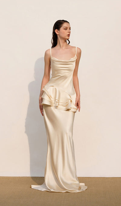 Sleeveless Layered Ruffled Miaxi Dress