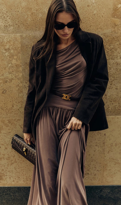 Ruffle Knitted Maxi Dress