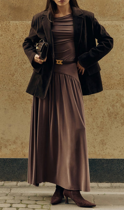 Ruffle Knitted Maxi Dress