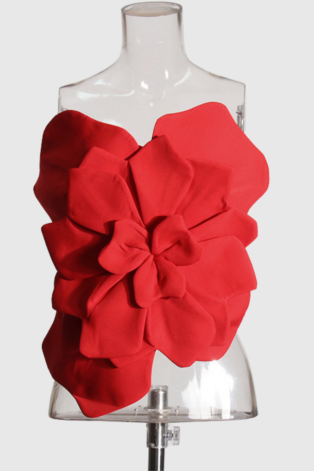 Amiri Flower Off Shoulder Top In Red - Celestia Couture