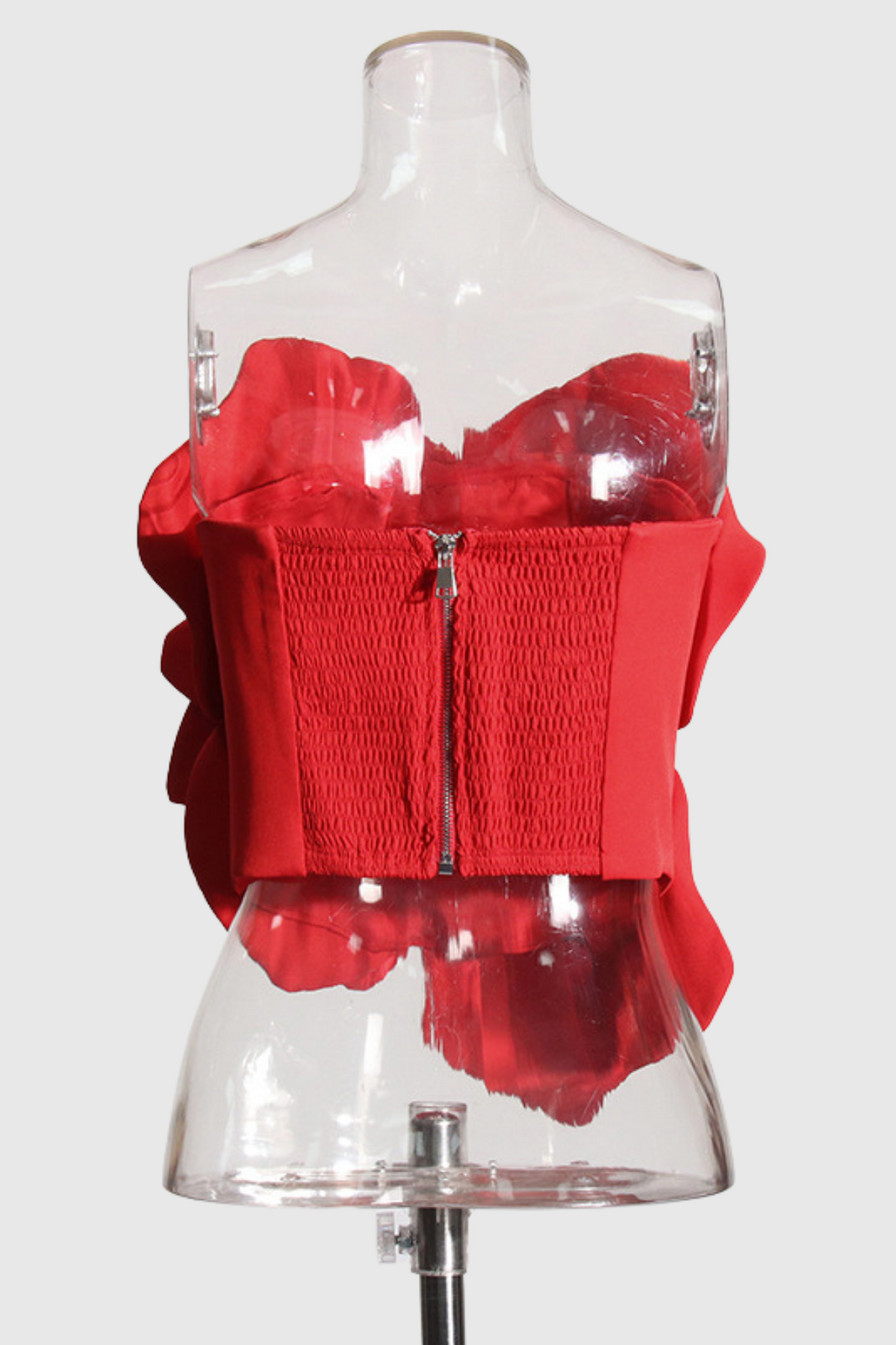 Amiri Flower Off Shoulder Top In Red - Celestia Couture