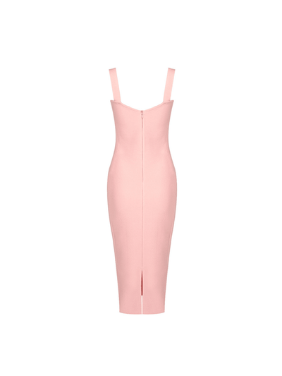Charming Pink Finbar Patchwork Lace Bandage Dress - Celestial Couture