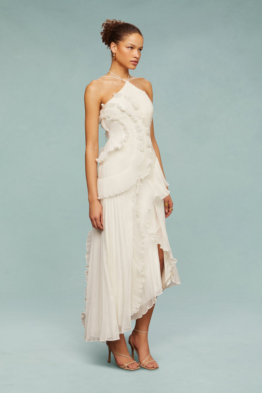 Julia Charming Ruffle Cascade Maxi Dress