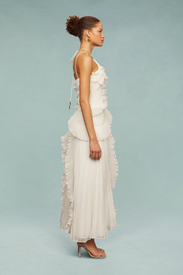 Julia Charming Ruffle Cascade Maxi Dress