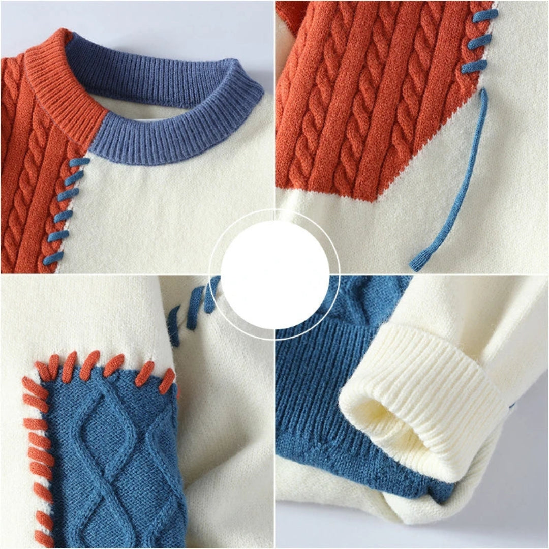 Sandro™ - Cozy Patchwork Sweater - Celestial Couture