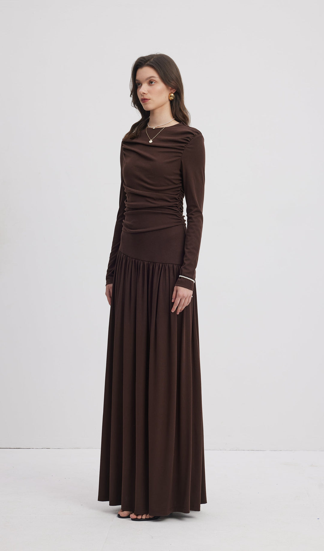 Ruffle Knitted Maxi Dress - Celestia Couture