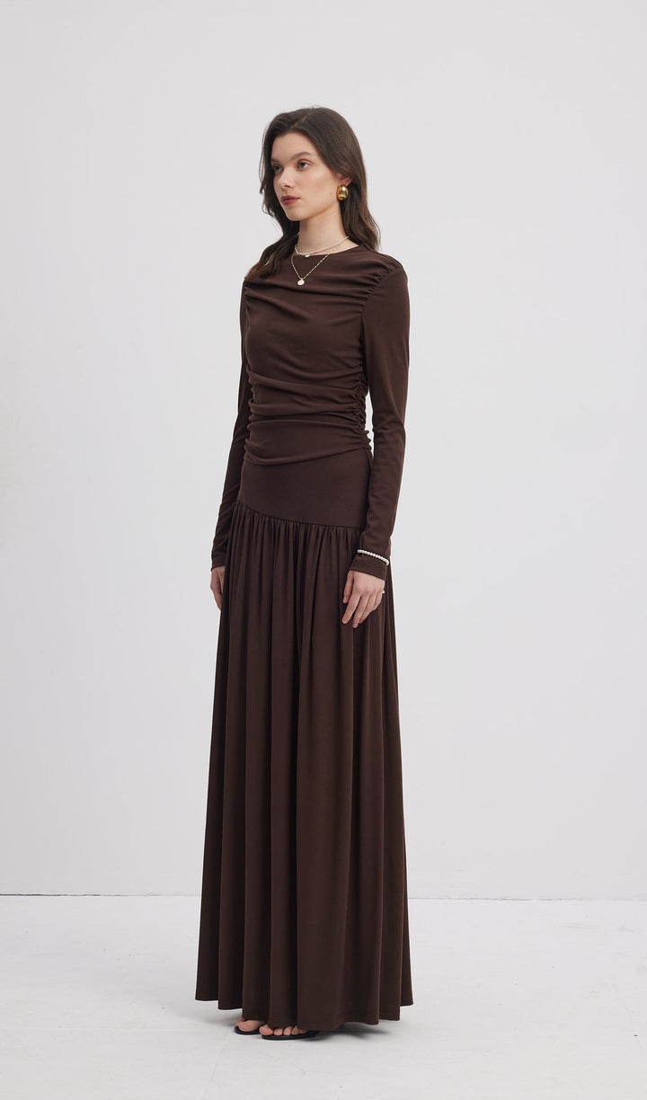 Ruffle Knitted Maxi Dress - Celestia Couture