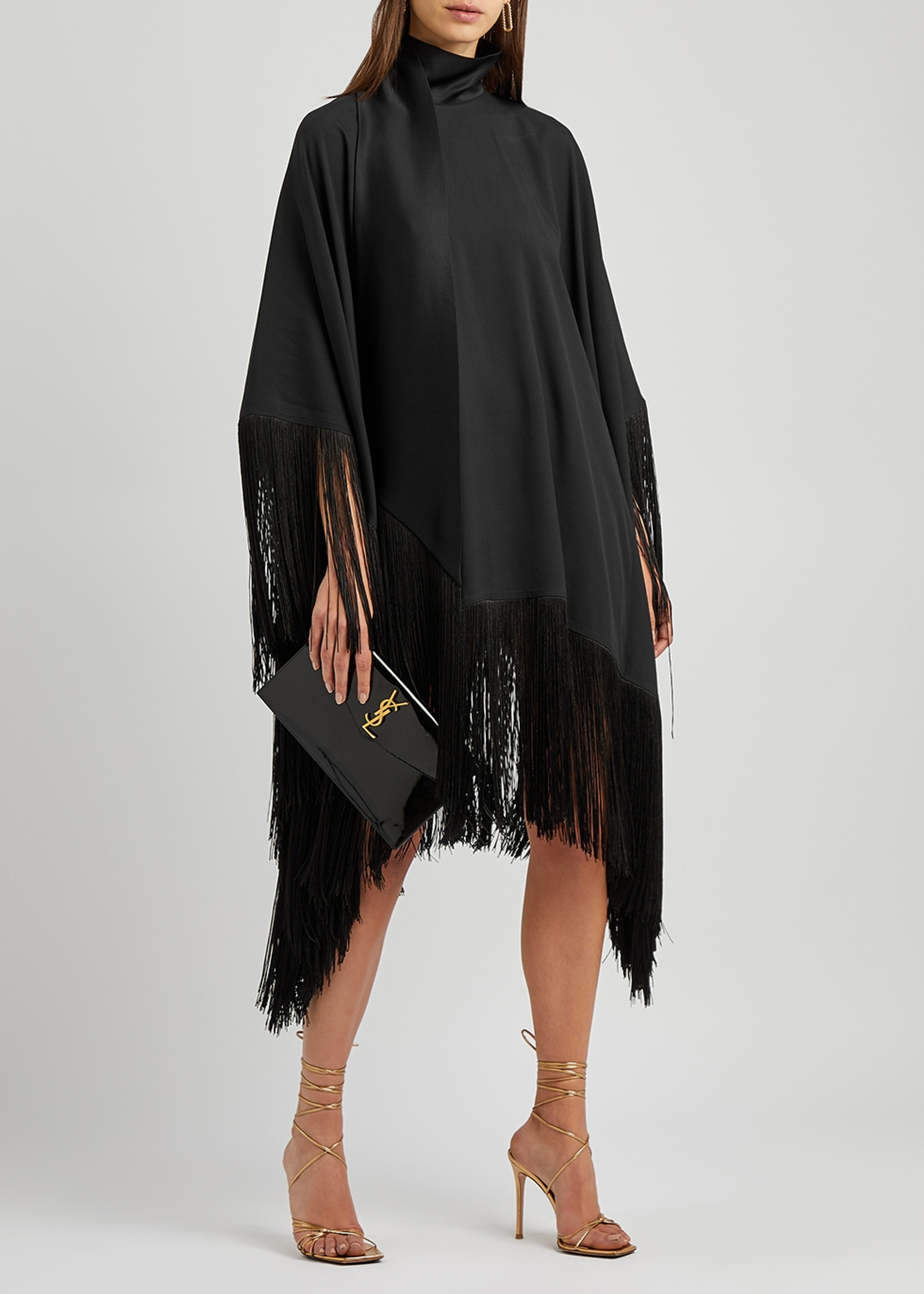 Celestia Women's Black Fluid Crepe  Kaftan