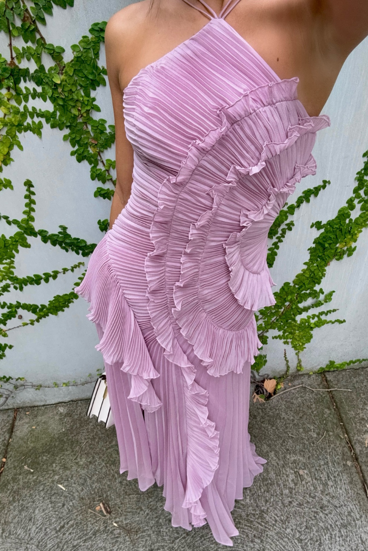 Julia Charming Ruffle Cascade Maxi Dress - Celestia Couture
