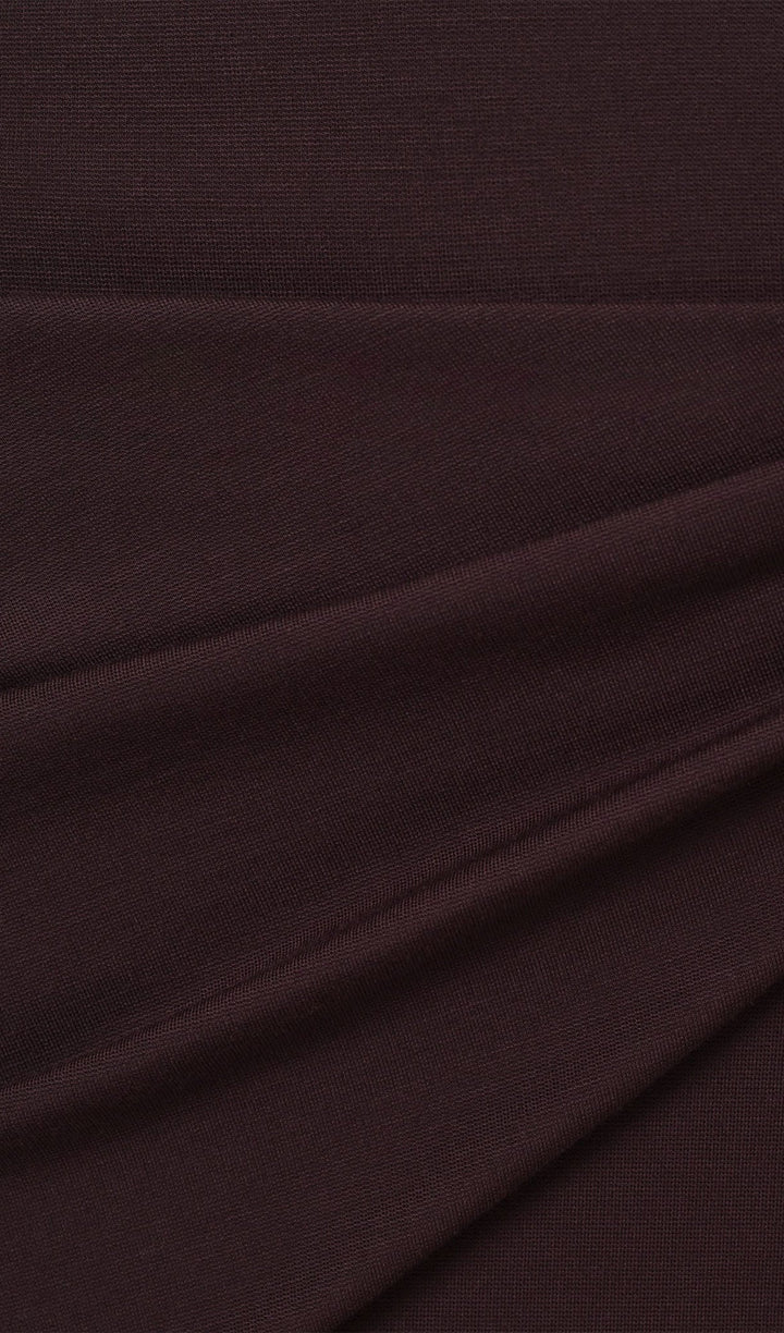 Jersey Seductive Fitted Maxi Dress-Brown - Celestia Couture