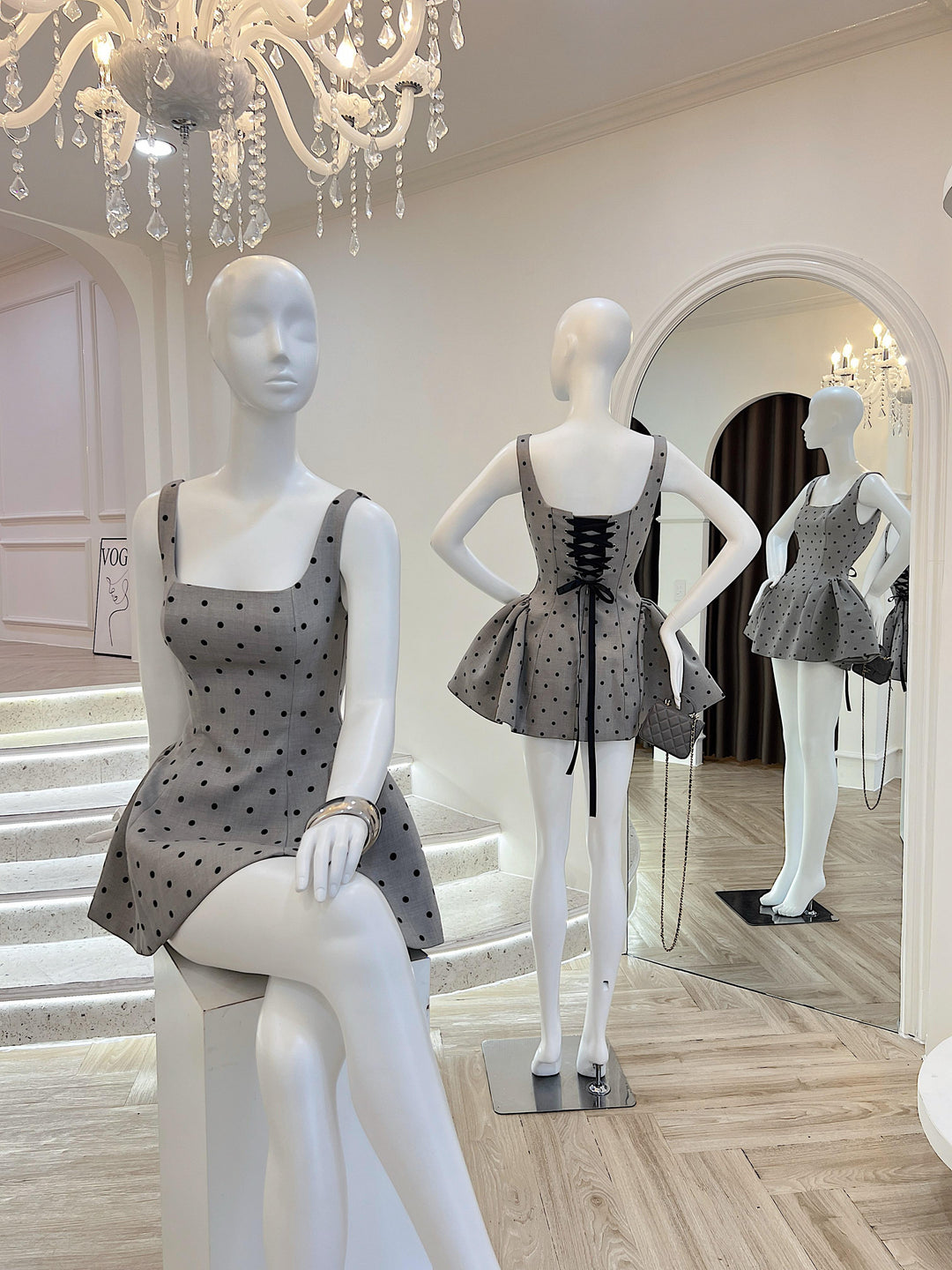 Corinne Polka Dress - Celestia Couture