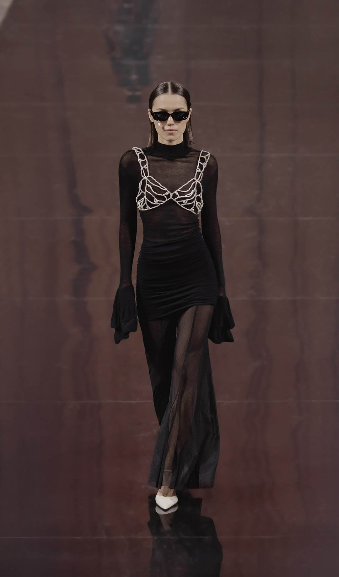 Semi Transparent Mini Dress - Celestia Couture