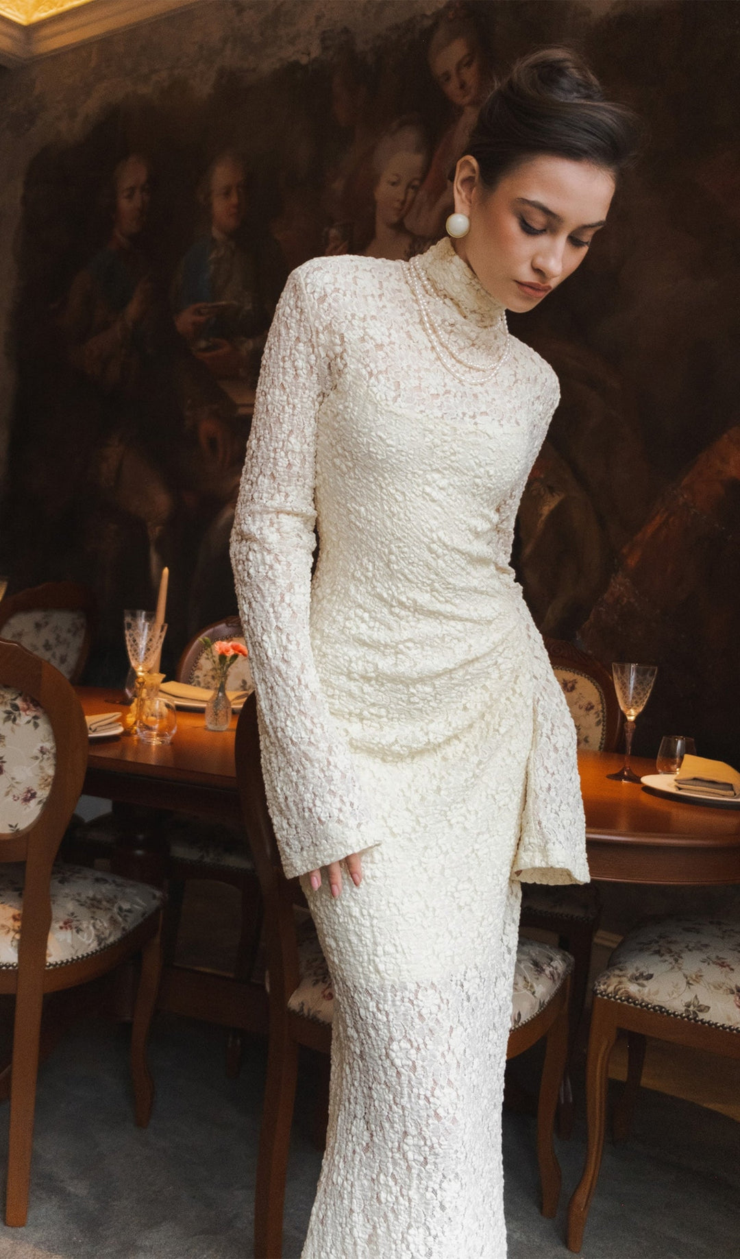 Solid Openwork Maxi Dress