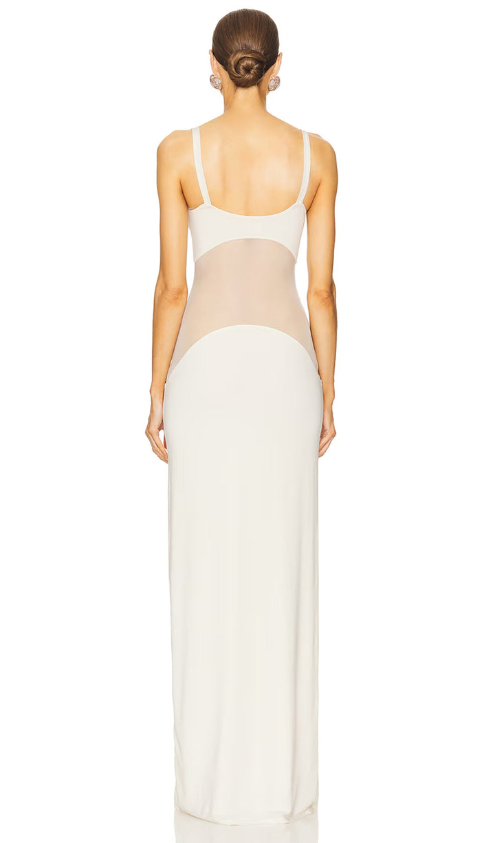 Sheer Knit Curve Maxi Dress - Celestia Couture