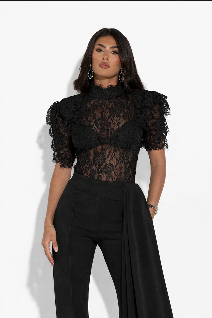GARDENIA Lace Top (BLACK)