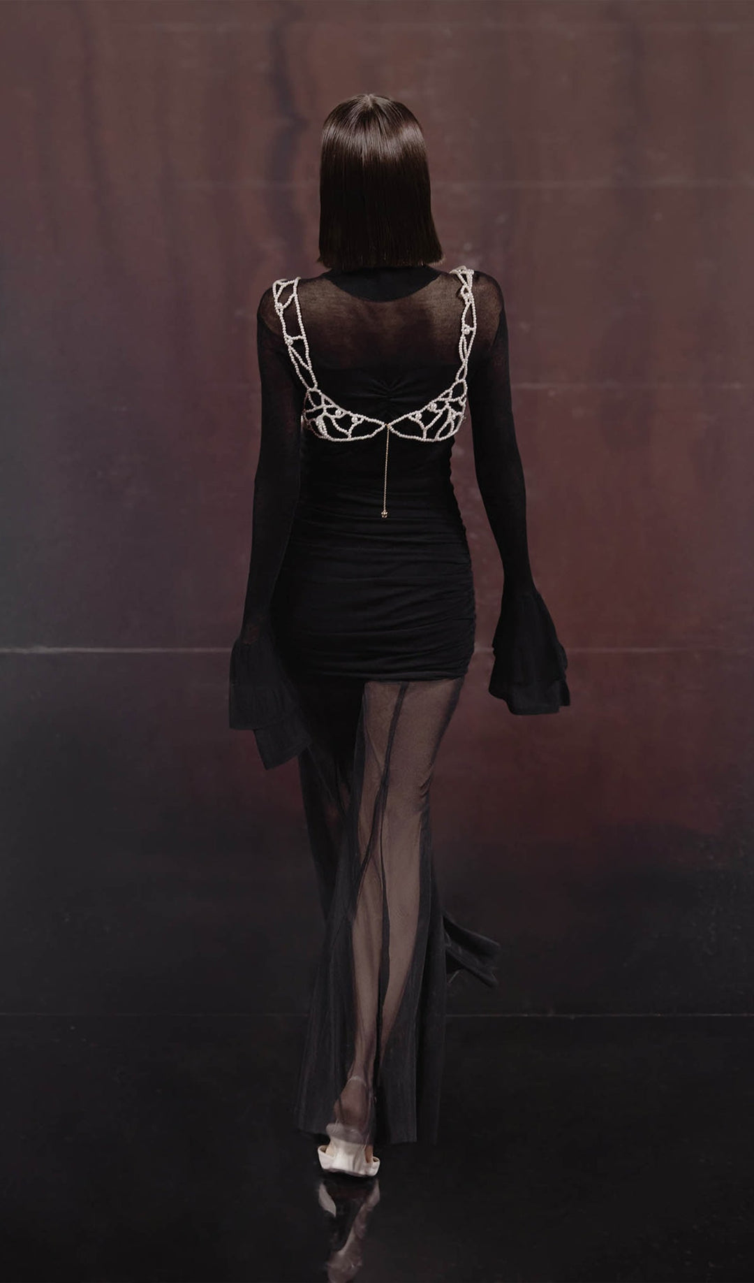 Semi Transparent Mini Dress - Celestia Couture