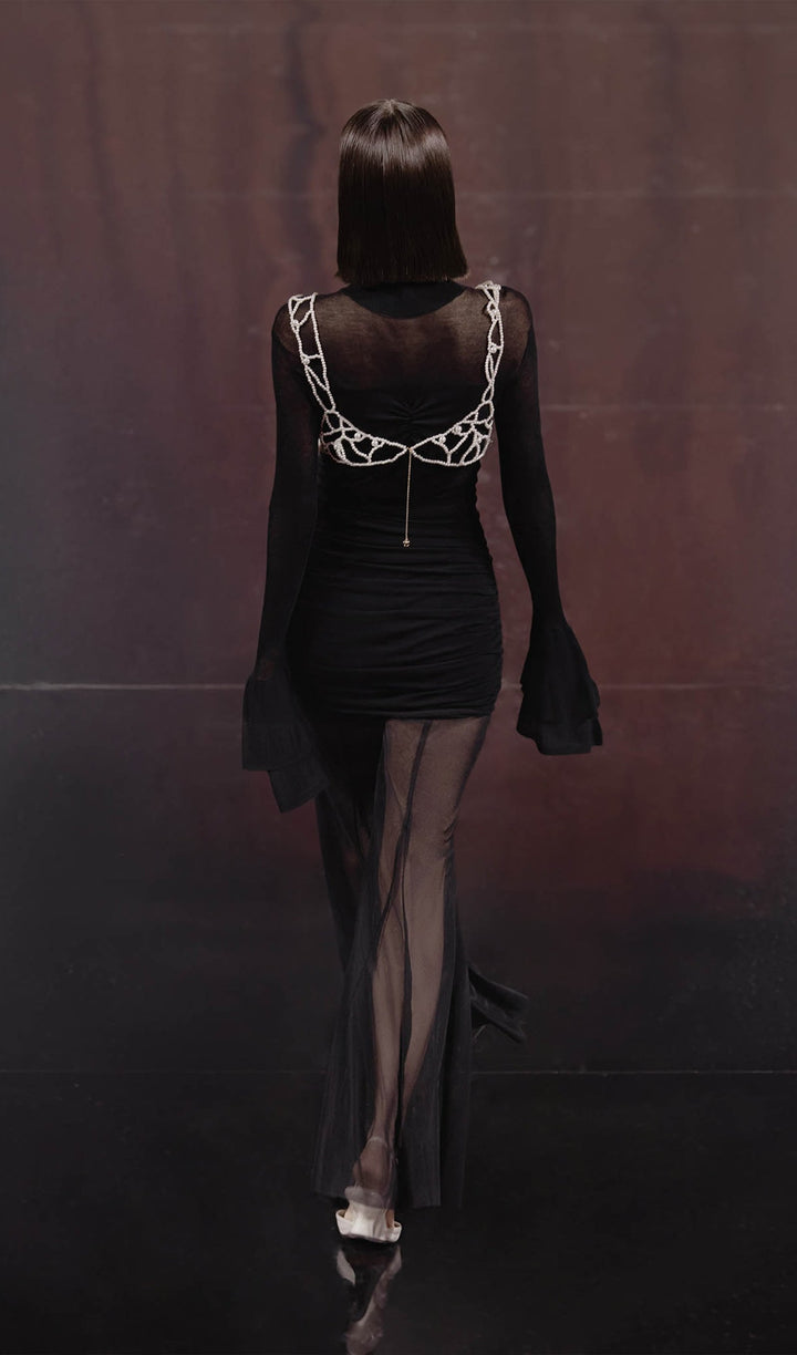 Semi Transparent Mini Dress - Celestia Couture