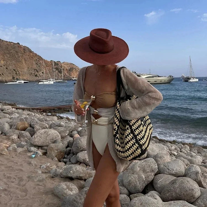 One Piece Swimsuit and Sarong Bikini Set