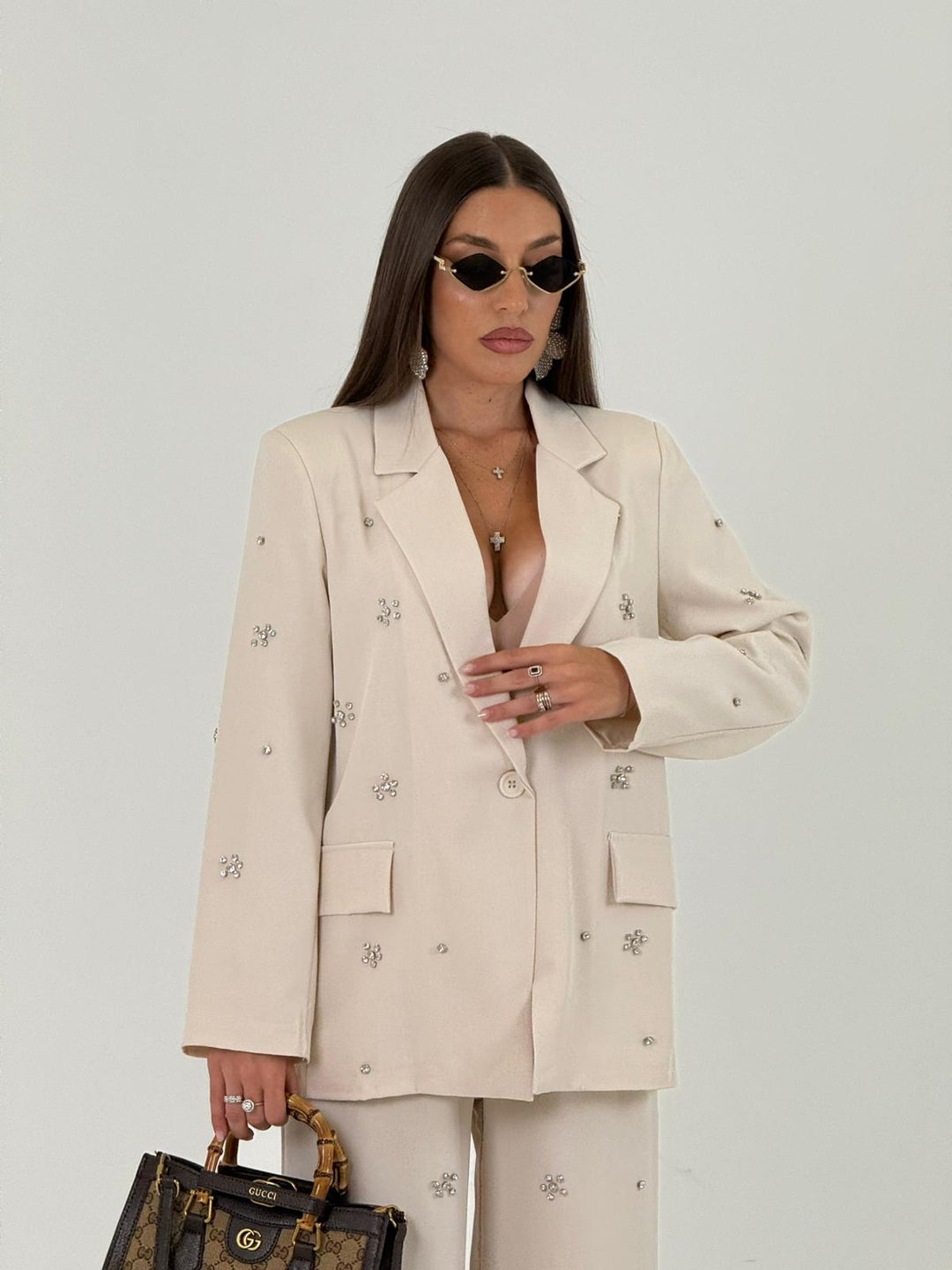 KATIA Tailleur – Blazer and trousers set with stone details