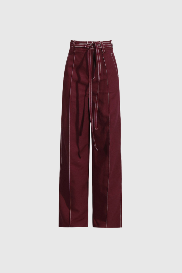 Adhra Buckle Asymmetric Lace Up Pants Set - Celestia Couture