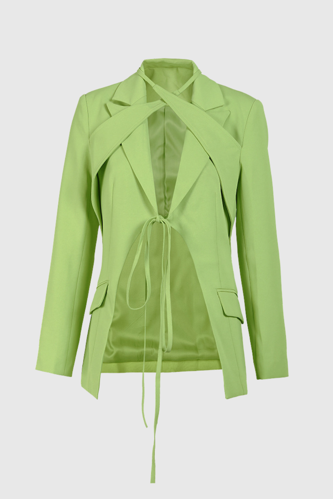 Adley Cross Plunge Split Blazer - Celestia Couture