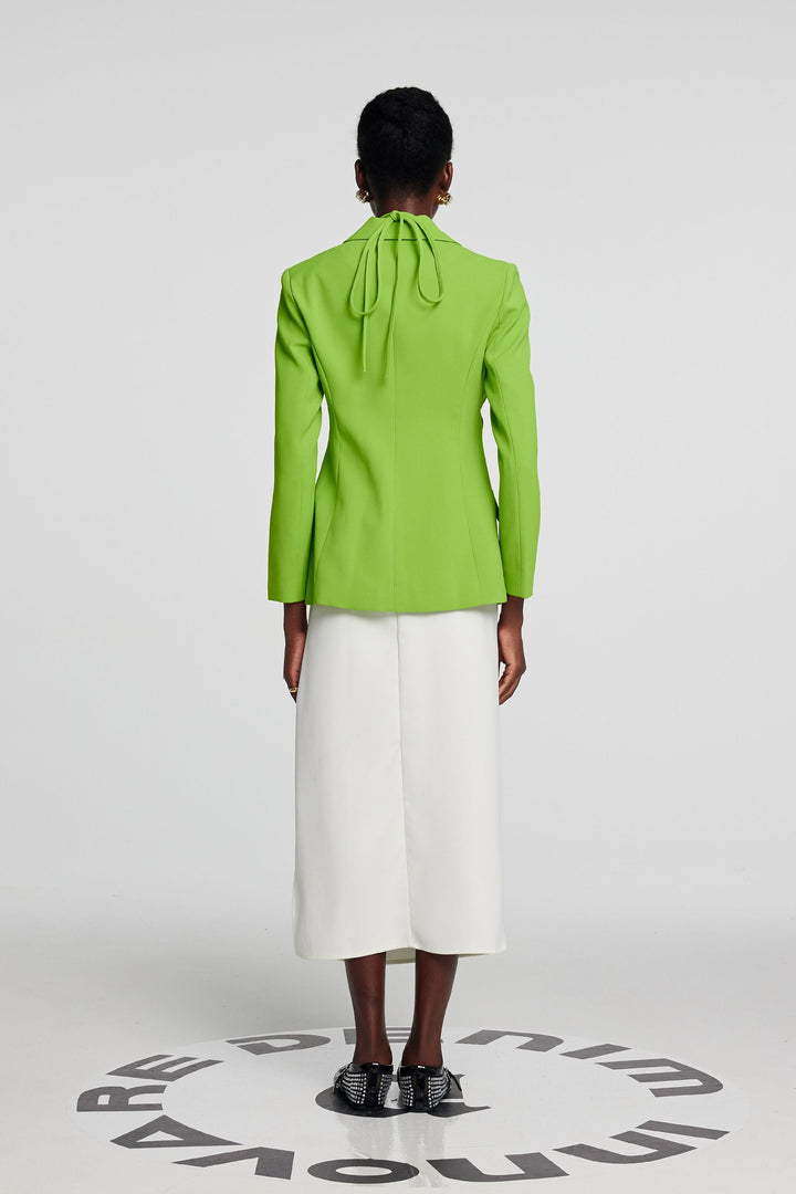 Adley Cross Plunge Split Blazer - Celestia Couture