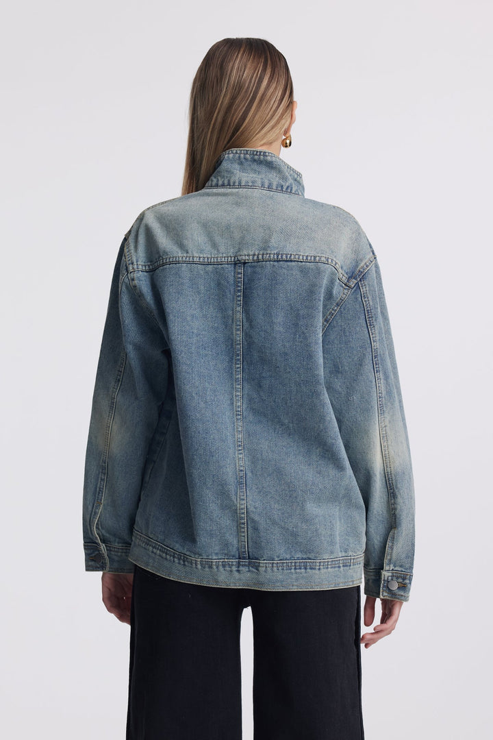Aegle Deconstruct Asymmetric Denim Jacket