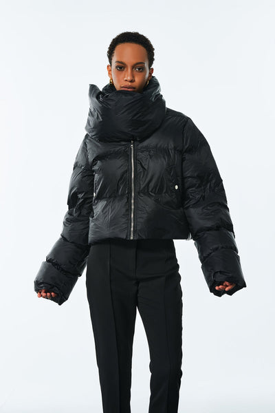 Ai Stand Collar Short Cotton Jacket