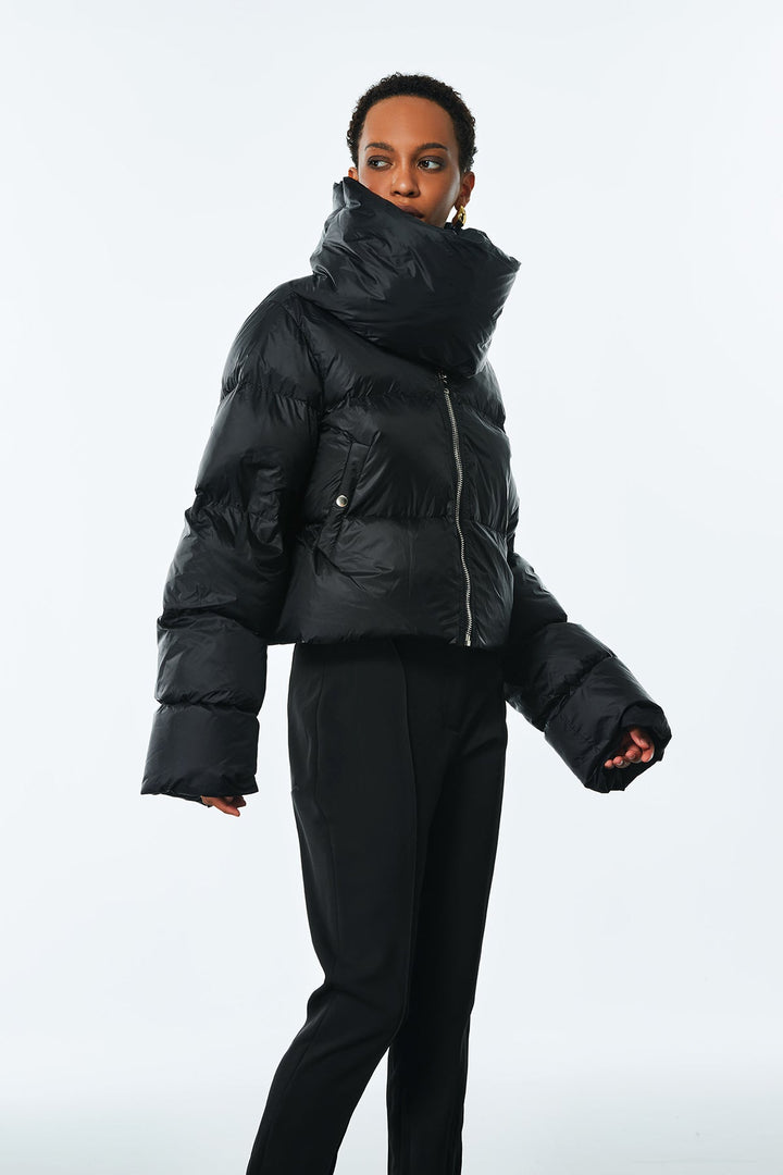 Ai Stand Collar Short Cotton Jacket