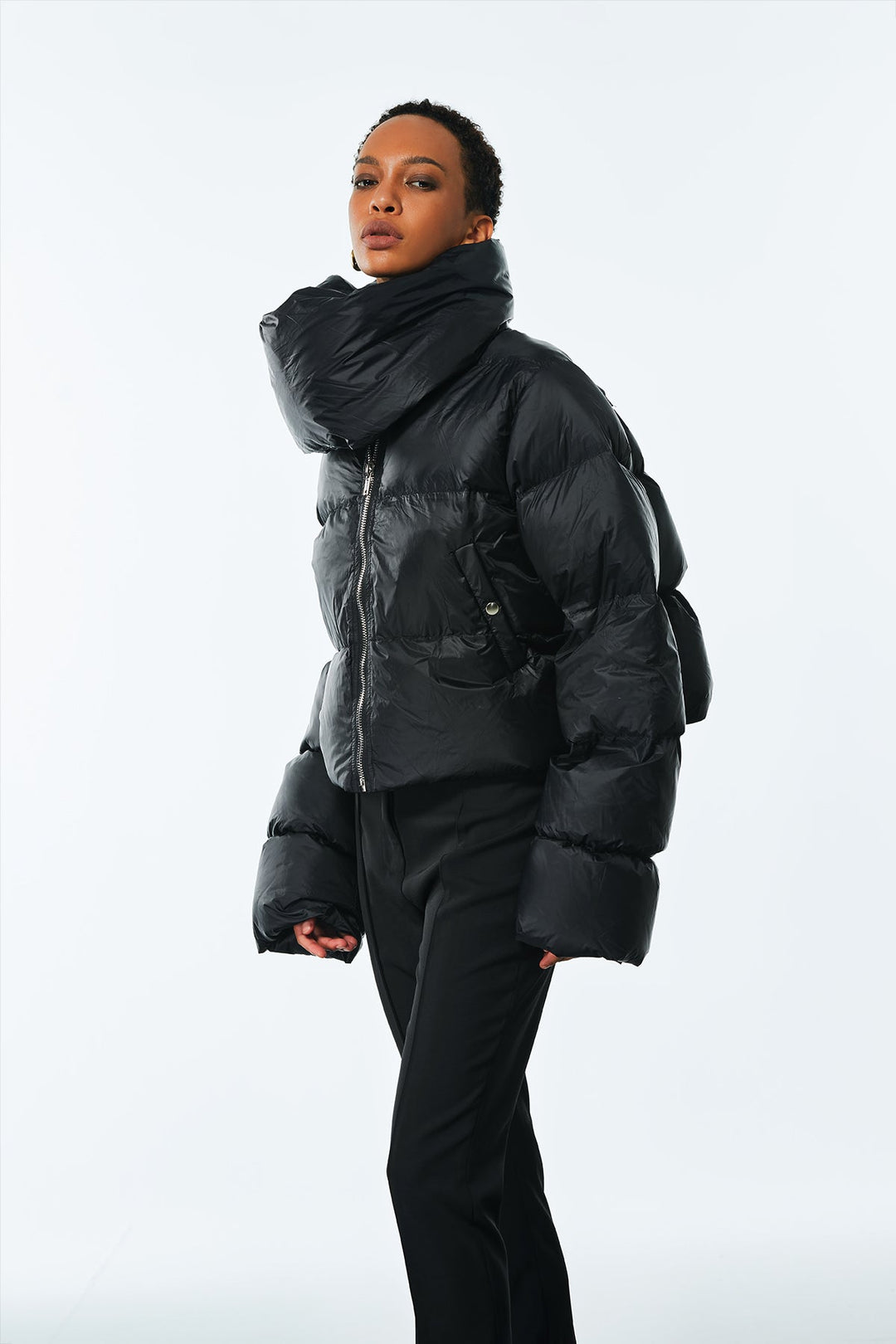 Ai Stand Collar Short Cotton Jacket