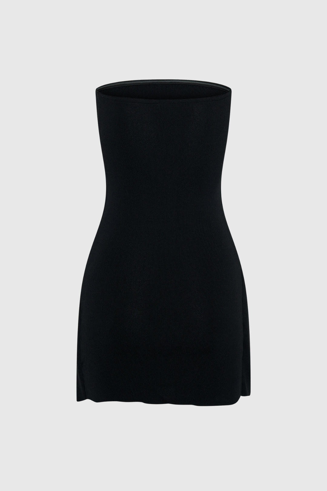 Ainsley Strapless Lace Up Knit Mini Dress In Black - Celestia Couture