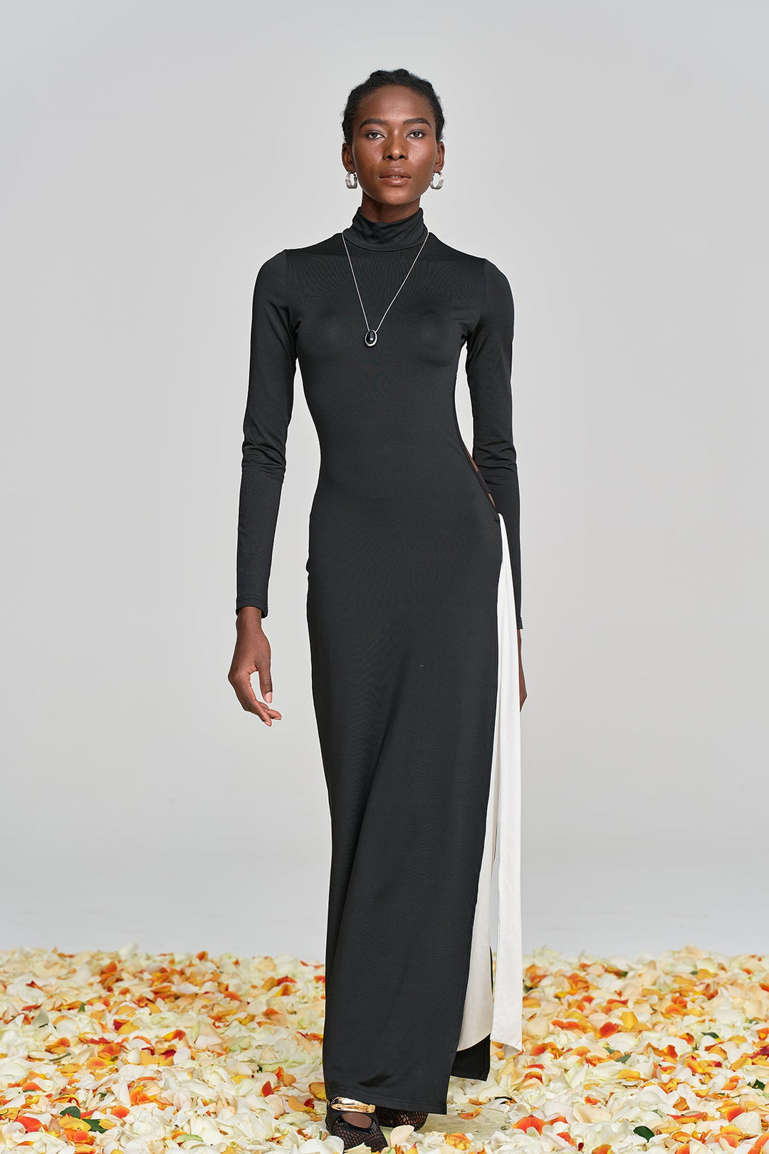 Alinka Cutout Lace Up High Split Maxi Dress - Celestia Couture