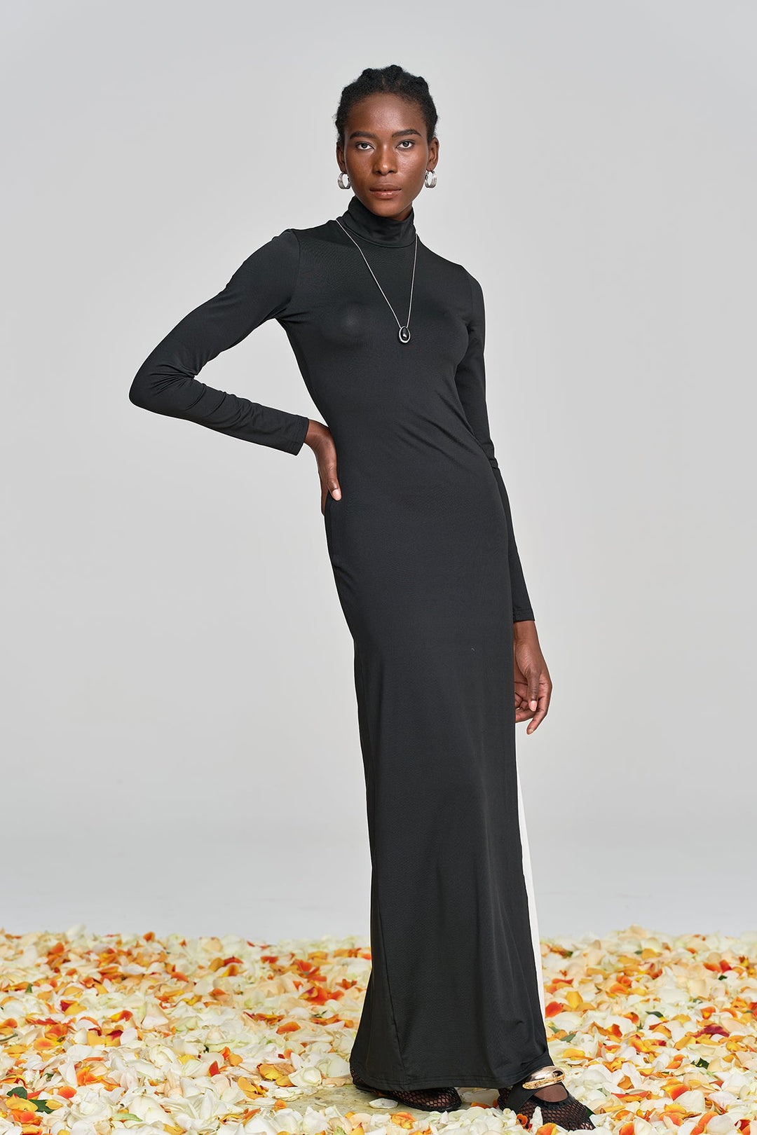 Alinka Cutout Lace Up High Split Maxi Dress - Celestia Couture