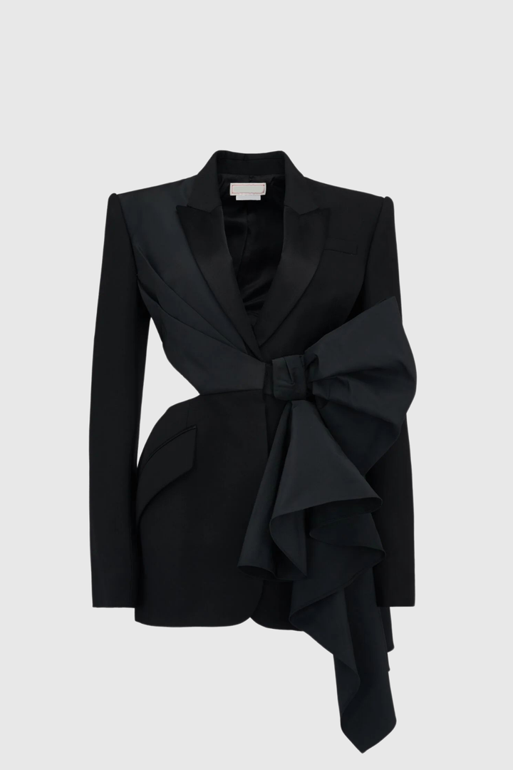 Alma Bodycon Hollow Bow Blazer - Celestia Couture