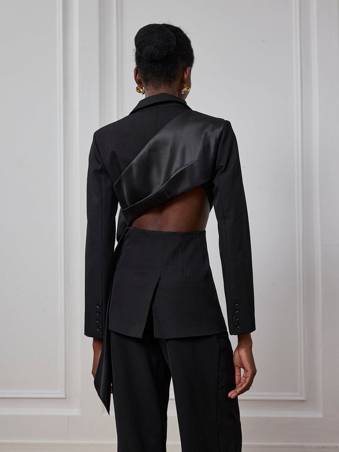 Alma Bodycon Hollow Bow Blazer - Celestia Couture
