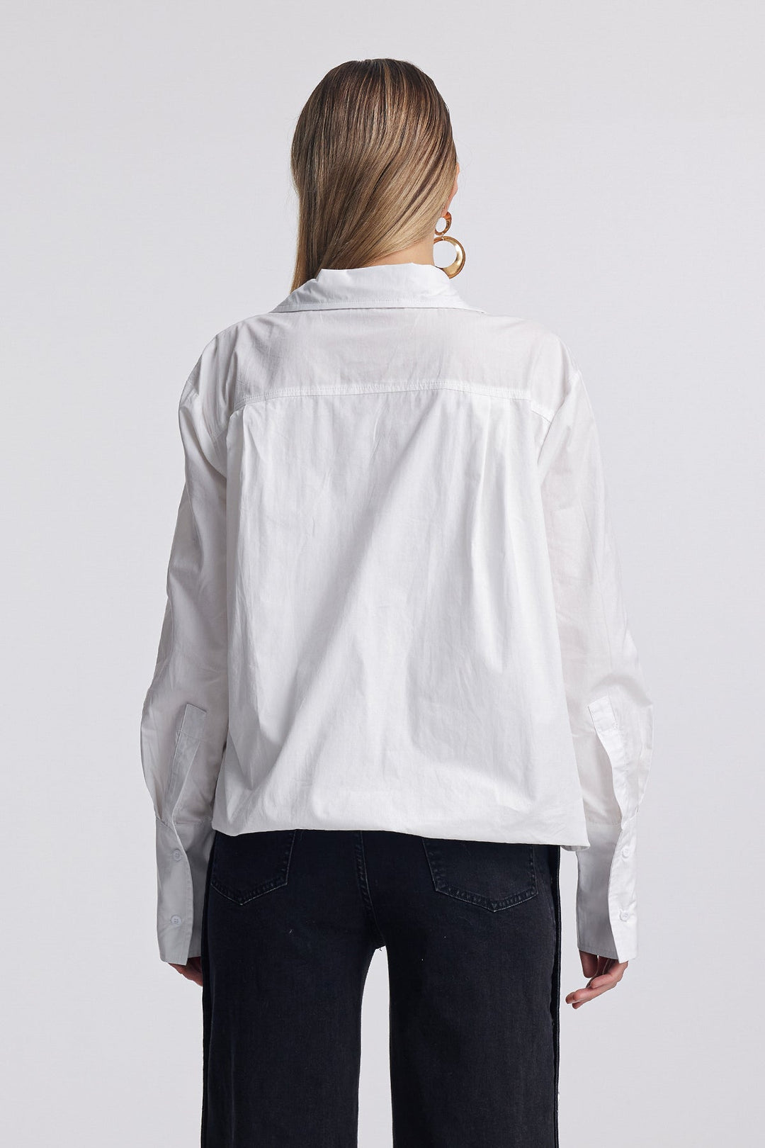 Altilde Ruch Buckle Shirt In White - Celestia Couture