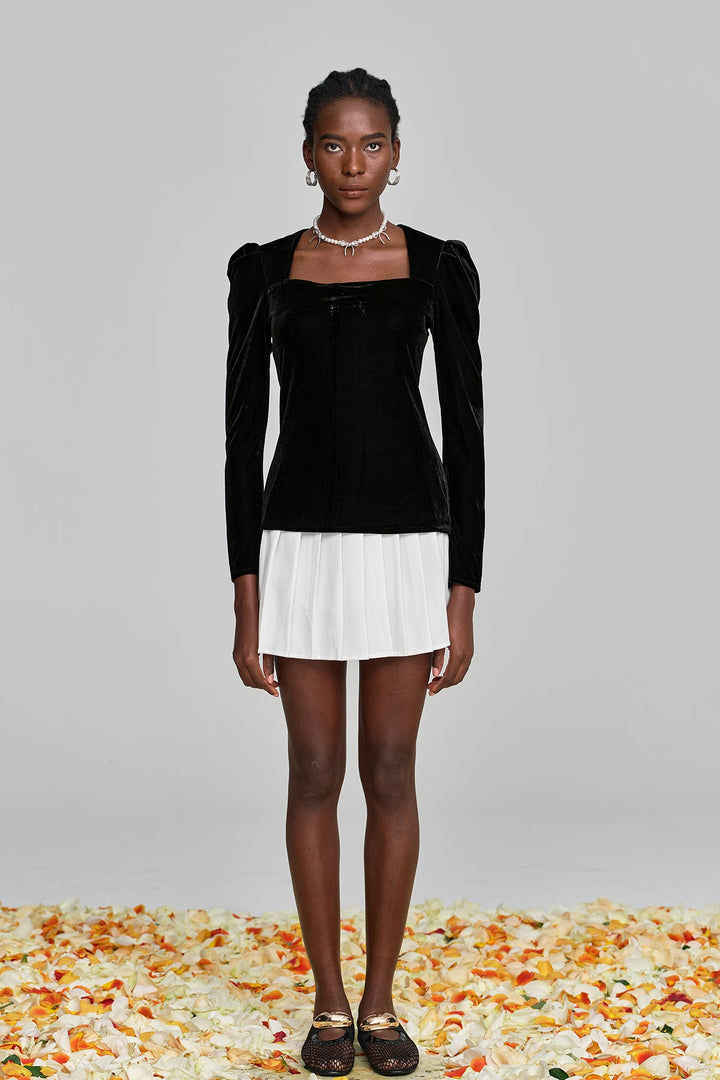 Alvarado Pearl Split Ruffle Skirt Set - Celestia Couture