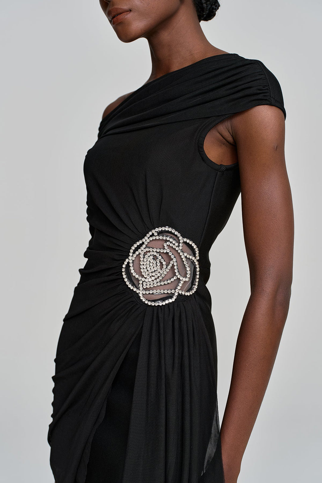 Alvina Ruch Asymmetric Flower Mini Dress - Celestia Couture