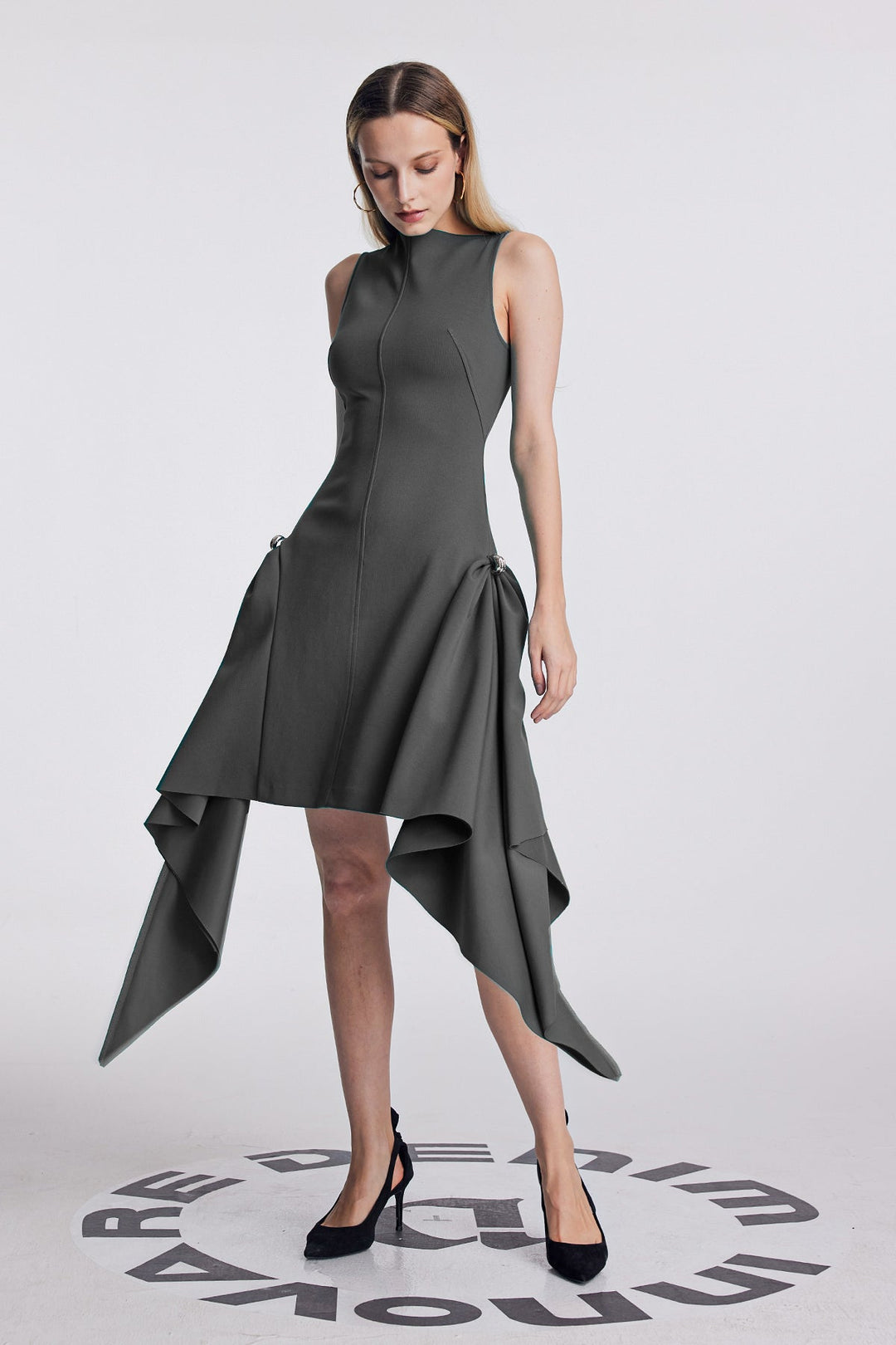 Amato Sleeveless Fringe Mini Dress In Black - Celestia Couture
